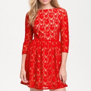 French Connection Red Lace Dress
